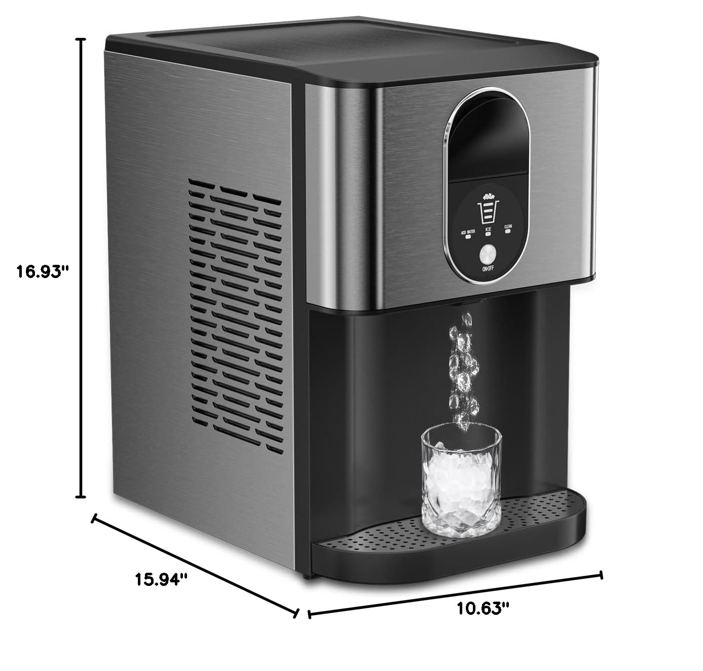 Limited-Quantity Anniversary Deal:Kndko Nugget Ice Maker,Self Dispensing Pellet Ice Maker,44lbs/24H, Self Cleaning Ice Maker,3.3lbs Ice Storage