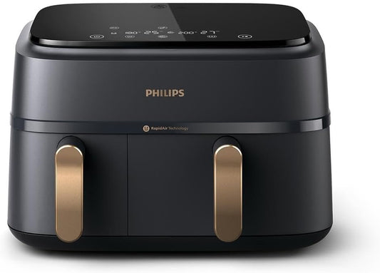 Limited-Quantity Anniversary Deal：Philips 3000 Series NA352/00 - Dual Basket Airfryer, 9L, 8-in-1