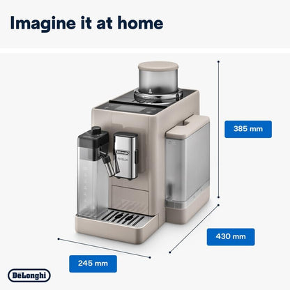 De'Longhi Rivelia EXAM440.55.BG - Fully Automatic Coffee Machine with Milk LatteCrema Hot (included) and Cold (sold separately), Bean Switch System, 3.5" Touchscreen, 19 bar,