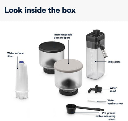 De'Longhi Rivelia EXAM440.55.BG - Fully Automatic Coffee Machine with Milk LatteCrema Hot (included) and Cold (sold separately), Bean Switch System, 3.5" Touchscreen, 19 bar,