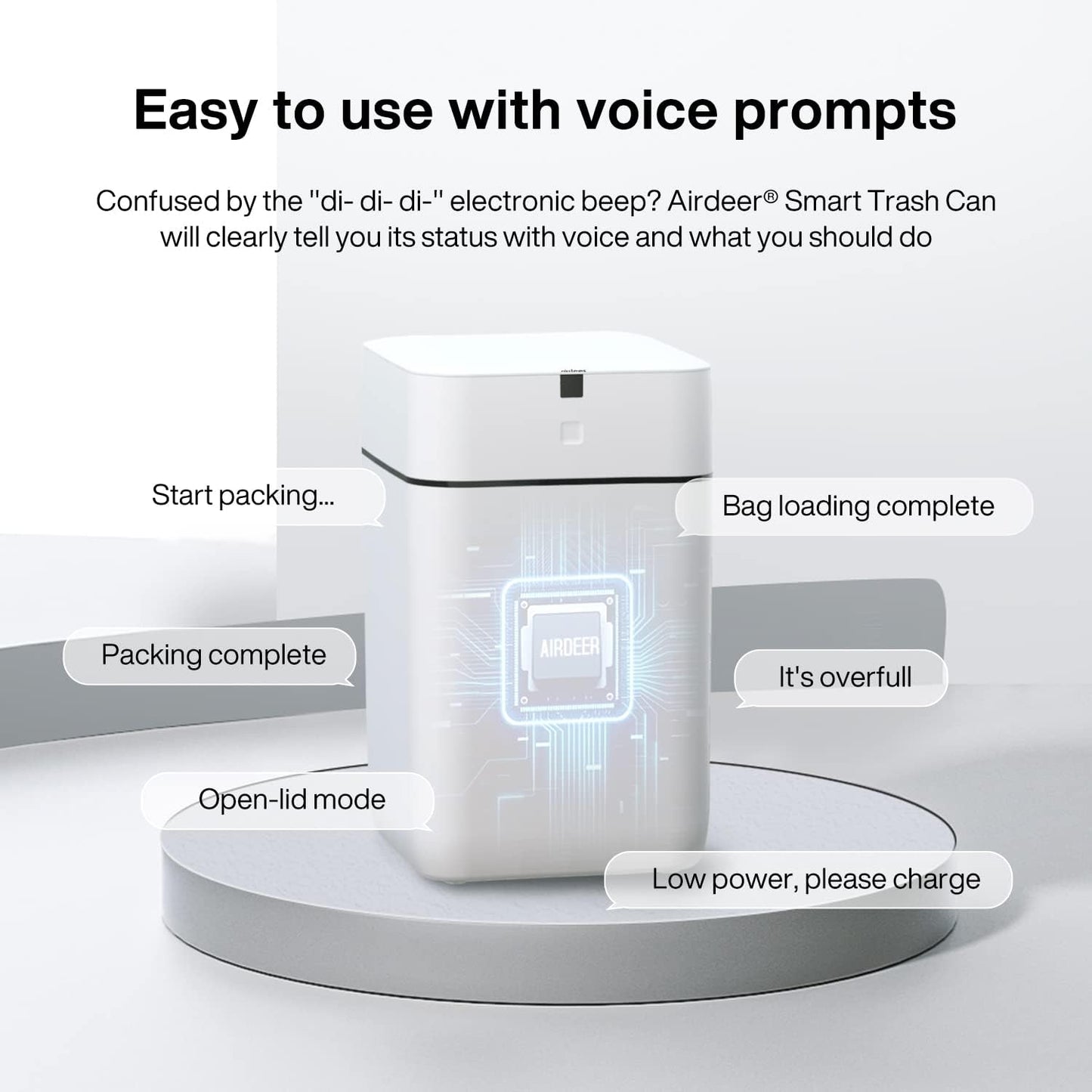 Airdeer Automatic Trash Can, 4 Gallon Self Sealing and Self-Changing Smart Trash Can, Motion Sensor, Touchless Garbage can with lid for Kitchen Bathroom Office, 6 Refill Rings(A1, Golden line)