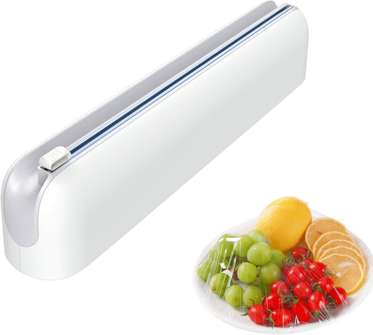Aluminum Foil & Plastic Wrap Dispenser with Cutter - Easy One-Hand Operation, Space-Saving Kitchen Organizer for Worktops & Cabinets, Magnetic Cling Film Dispenser