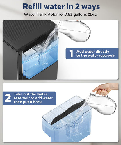 Limited-Quantity Anniversary Deal：Kndko Nugget Ice Maker,Self Dispensing Pellet Ice Maker,44lbs/24H, Self Cleaning Ice Maker,3.3lbs Ice Storage