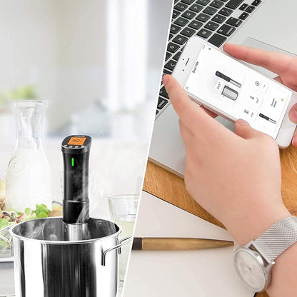 INKBIRD 2.4G Wifi Sous Vide Cooker ISV-200W, 1000W Sous Vide Machine, Remote Control Immersion Circulator with APP Recipes Timer Alarm Mobile Notification 3D Water Heating Ultra-Quiet