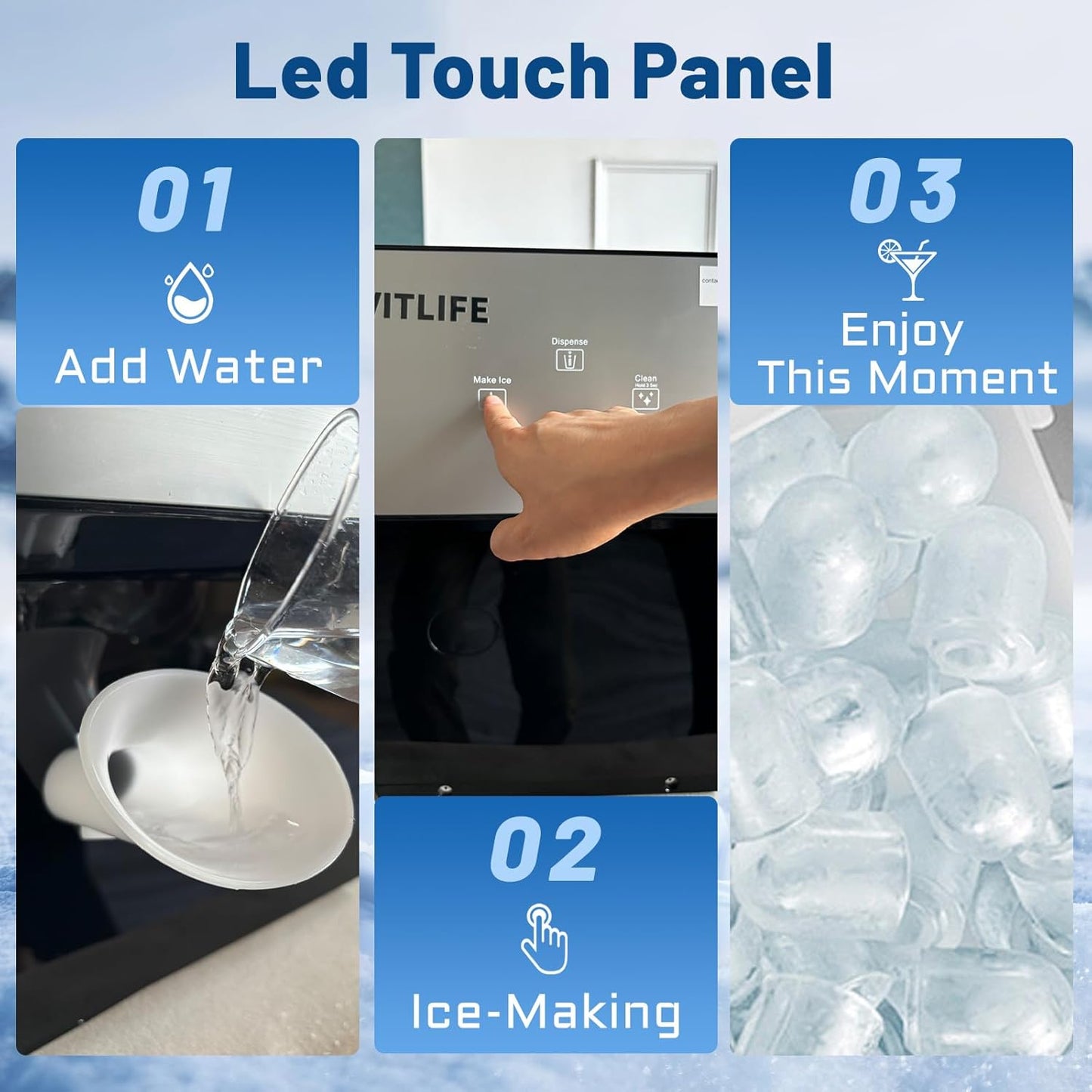 Countertop Nugget Ice Maker with Chewable Soft Ice, 35lbs/24Hrs | High Capacity,Self-Cleaning&Automatic Dispensing,Quiet 45dB
