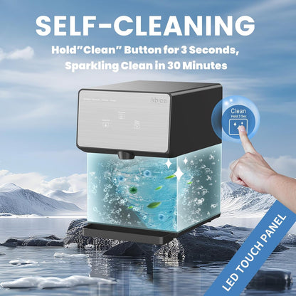 Countertop Nugget Ice Maker with Chewable Soft Ice, 35lbs/24Hrs | High Capacity,Self-Cleaning&Automatic Dispensing,Quiet 45dB